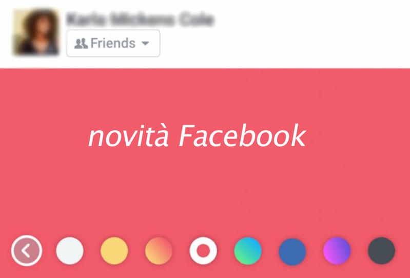 Novità Facebook 2017: post colorati e live audio